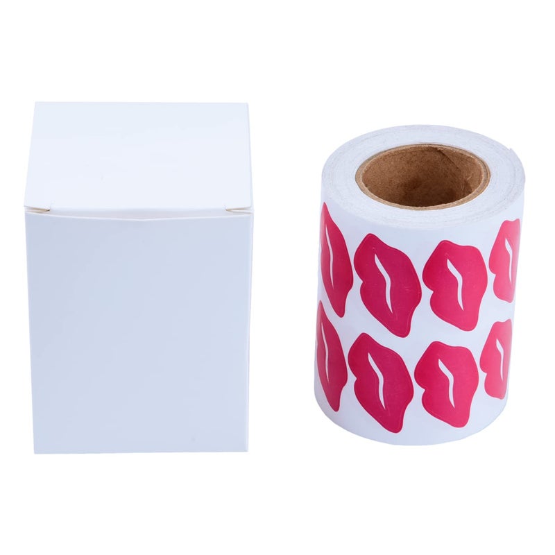 Sunmns Lips Stickers, Perforated Self Adhesive Kisses Stickers, Total 1000 Pieces Per Roll, Rose Red - Image 5